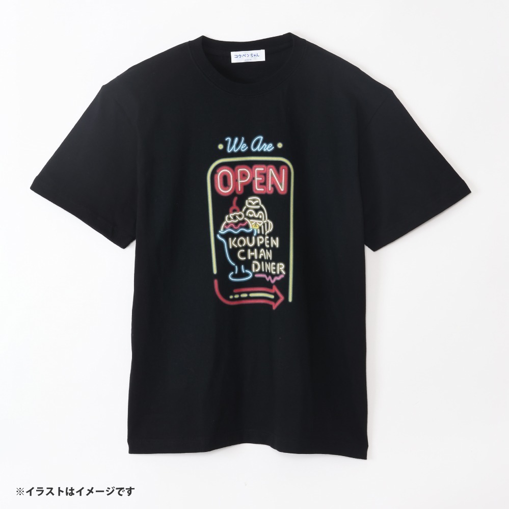 コウペンちゃんダイナー Tシャツ ネオンサイン パフェ ブラック 3,190円