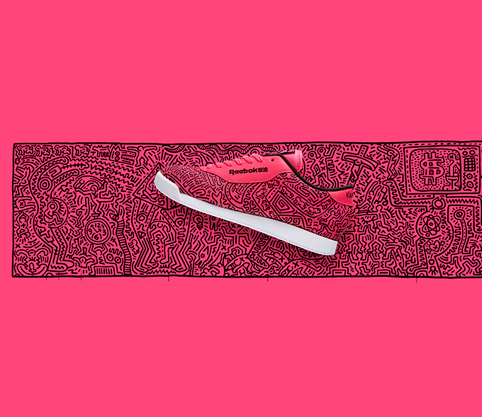 リーボック クラシック×キース・ヘリング - 鮮やかなネオンカラー4色の限定スニーカー発売｜写真10