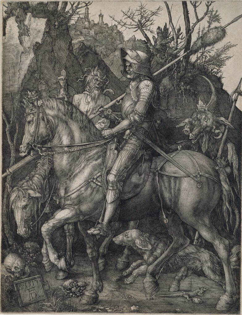 アルブレヒト・デューラー《騎士と死と悪魔》1513年 エングレーヴィング 国立西洋美術館