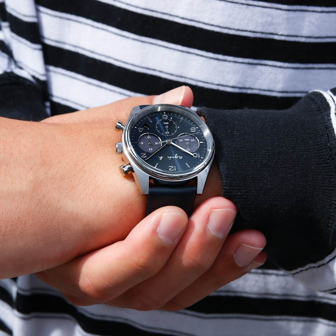 アニエスベー×チックタックのペア腕時計、“ネイビー”の限定カラーで彩るダイヤル＆レザーストラップ｜写真3