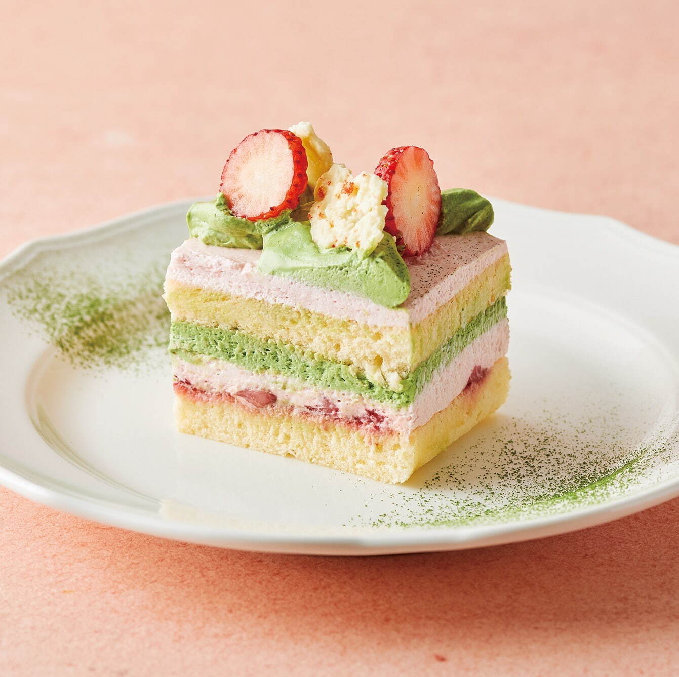 「抹茶と苺のショートケーキ」900円