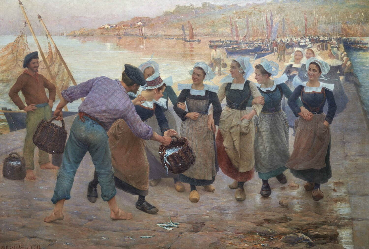アルフレッド・ギユ 《コンカルノーの鰯加工場で働く娘たち》 1896年頃 カンペール美術館蔵
Collection du musée des beaux-arts de Quimper
