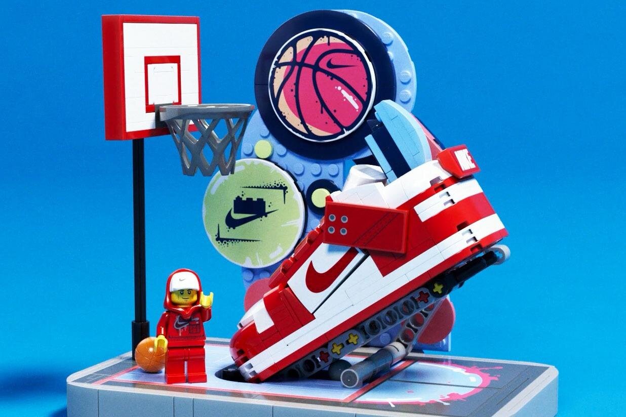 レゴ×ナイキ、レゴブロックで作る「ナイキ ダンク」&豪快ダンクシーン