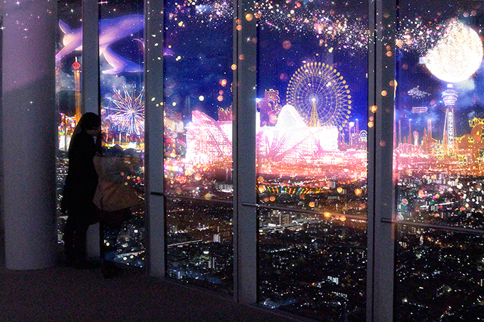 あべのハルカスで日本初のイベント！地上約300mからの「夜景×3Dプロジェクションマッピング」｜写真3