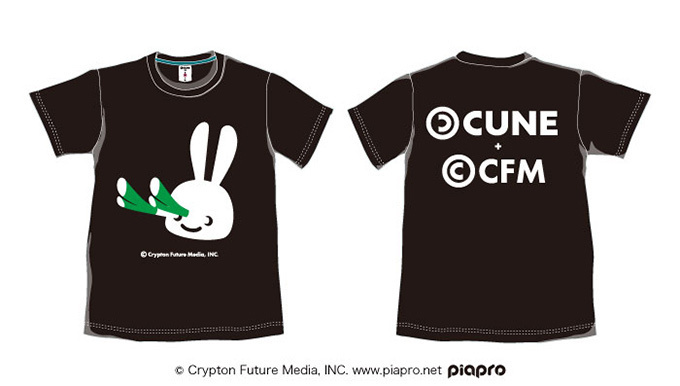 CUNE×初音ミク、コラボ黒Tシャツを発売 - ツインテールが絡まるユニークなイラスト｜写真2