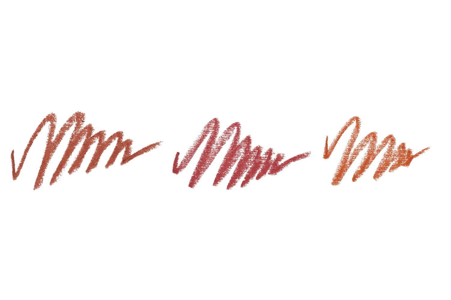 左から) ミネラルクレヨンルージュⅠ フィグブラウン、ベロアレッド、ヌードテラコッタ
※ヌードテラコッタのみ限定色。