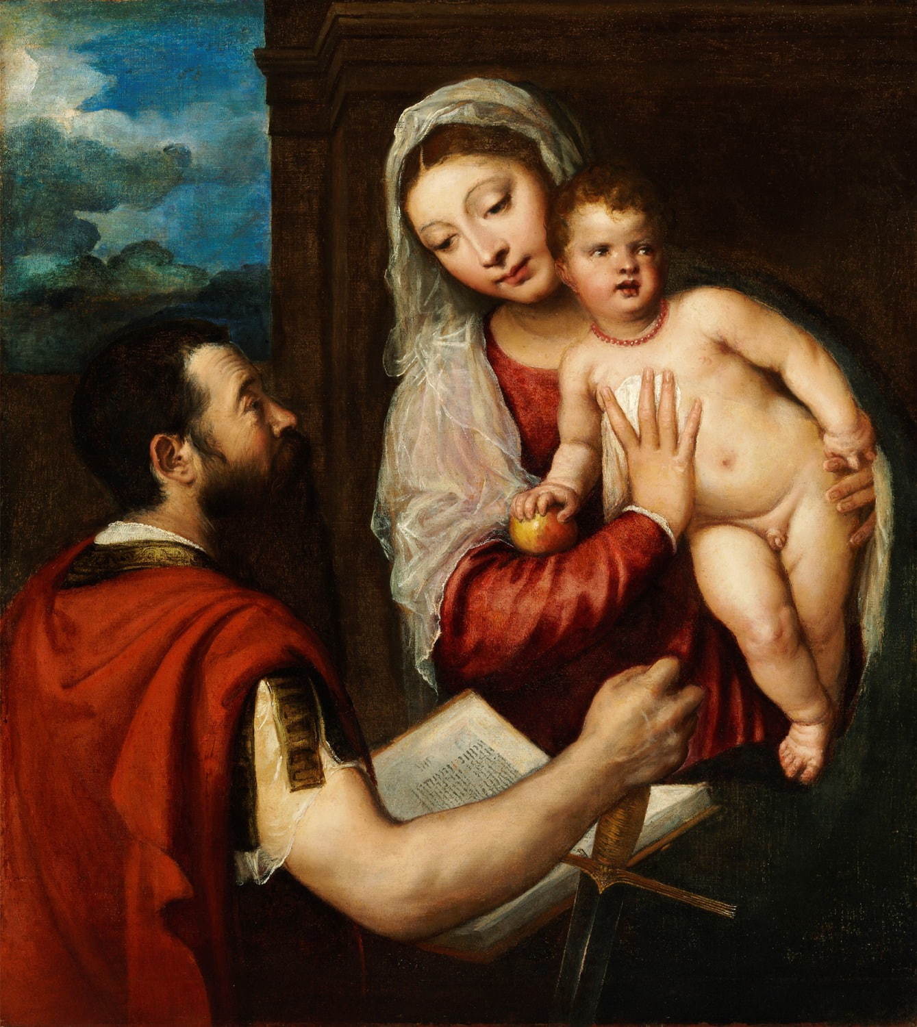 ティツィアーノ 《聖母子と聖パウロ》 1540年頃 油彩／カンヴァス ブダペスト国立西洋美術館