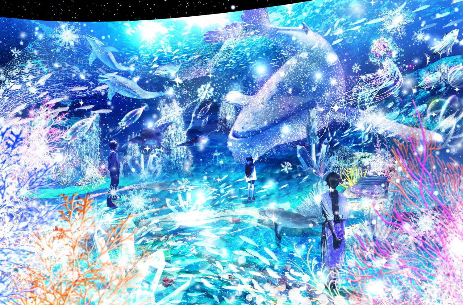 「オーシャン バイ ネイキッド 光の深海展」横浜アソビルで、極彩色の深海世界を巡るデジタルアート｜写真17