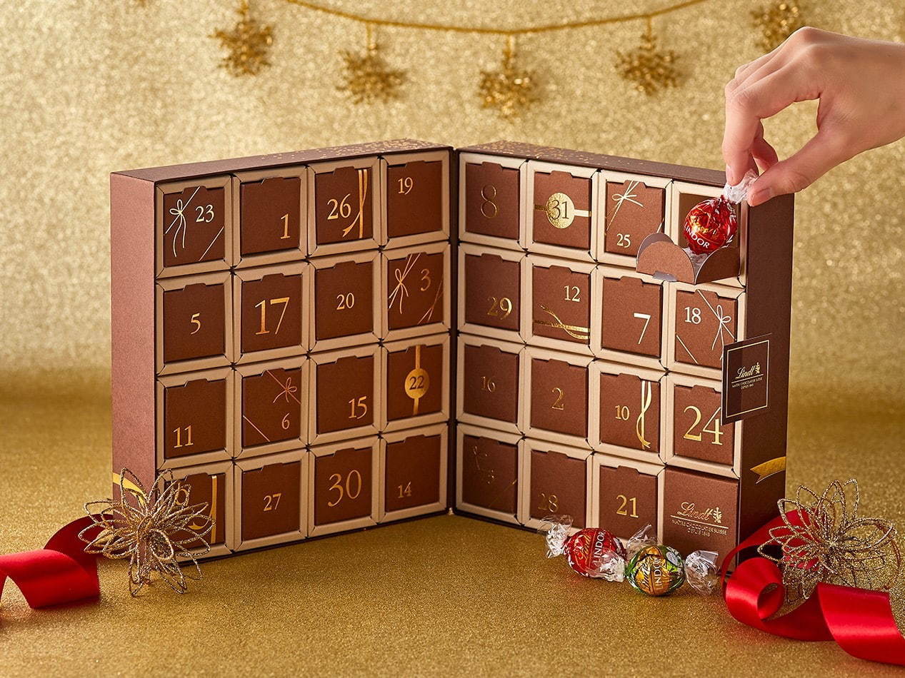 リンツより“毎日1粒のリンドールを楽しめる”カレンダー風チョコレートボックスが登場｜写真1