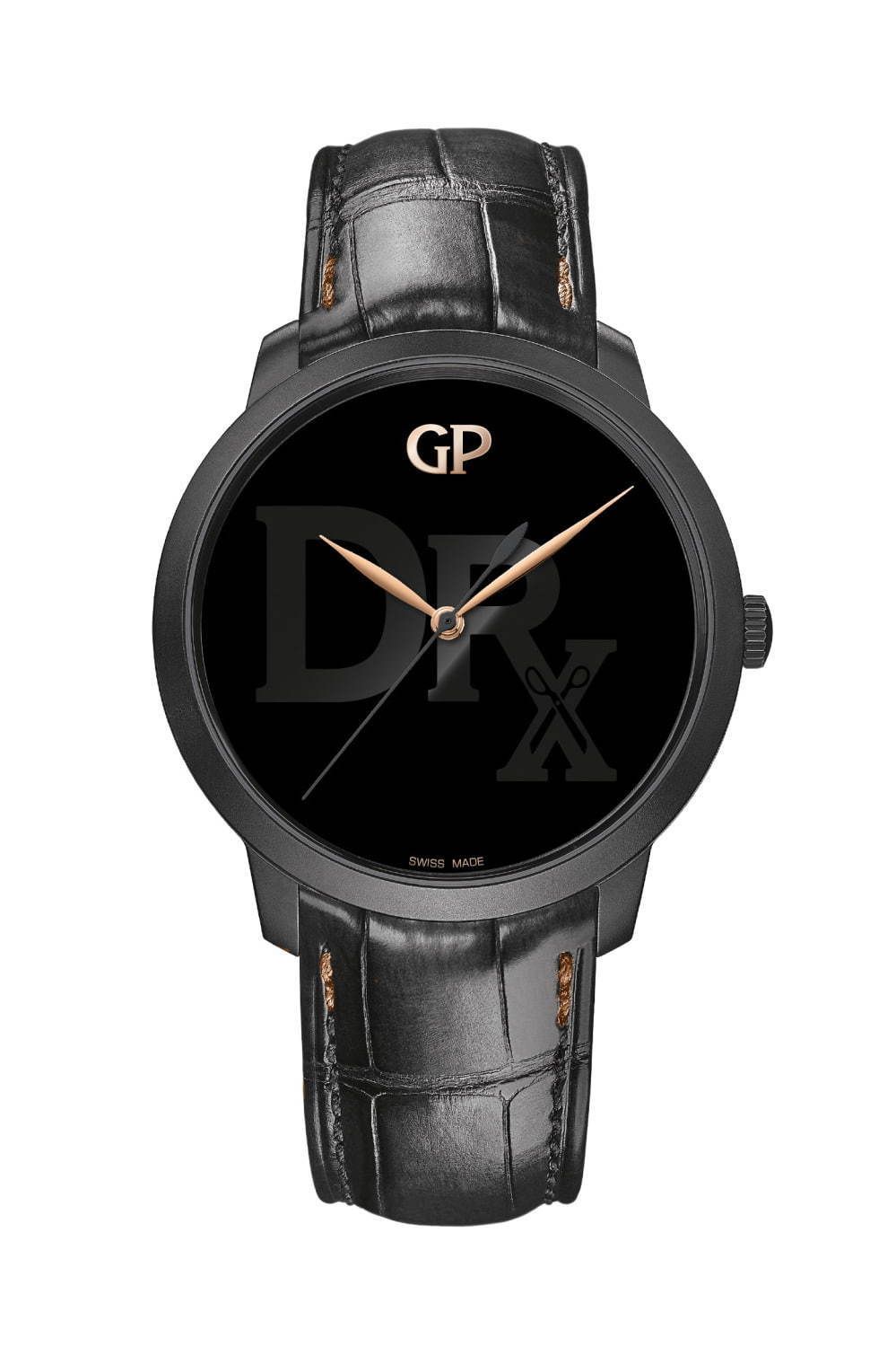 ジラール・ペルゴ×ダレン・ロマネリの日本限定腕時計、"オールブラック"に差し色ピンクゴールド｜写真3