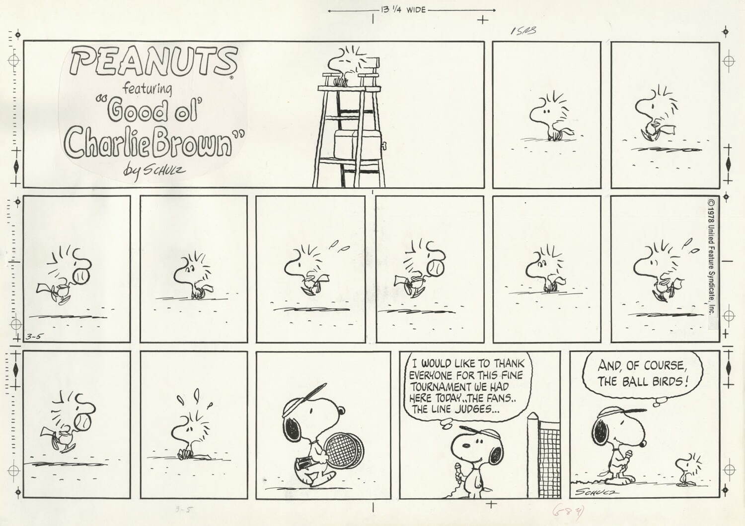 「ピーナッツ」原画 1978年3月5日
