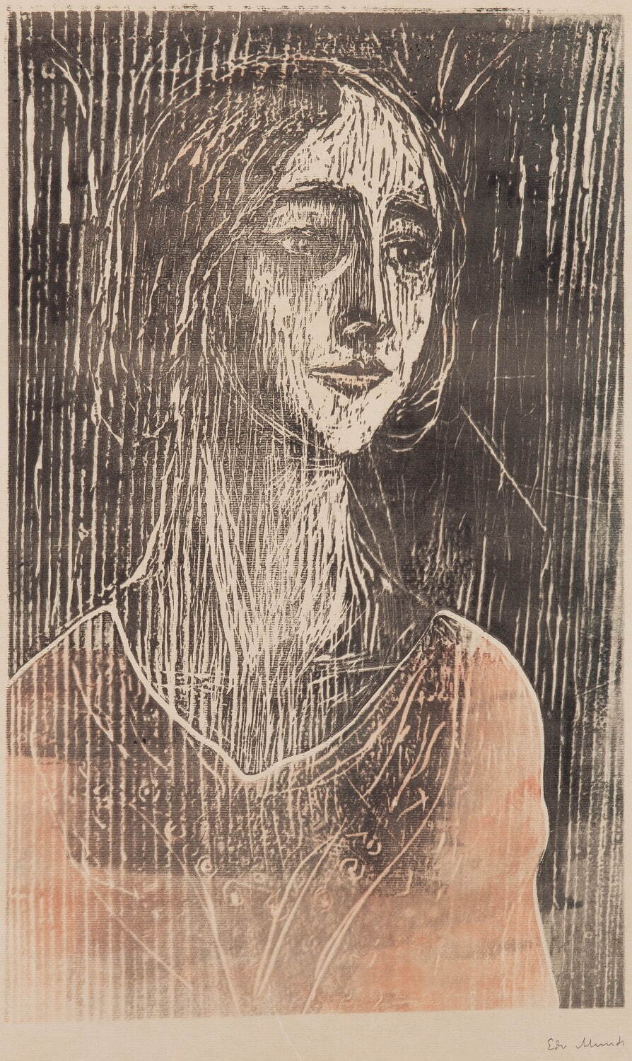 エドヴァルド・ムンク《ビルギッテ III》1930年 木版、紙 個人蔵［後期展示］