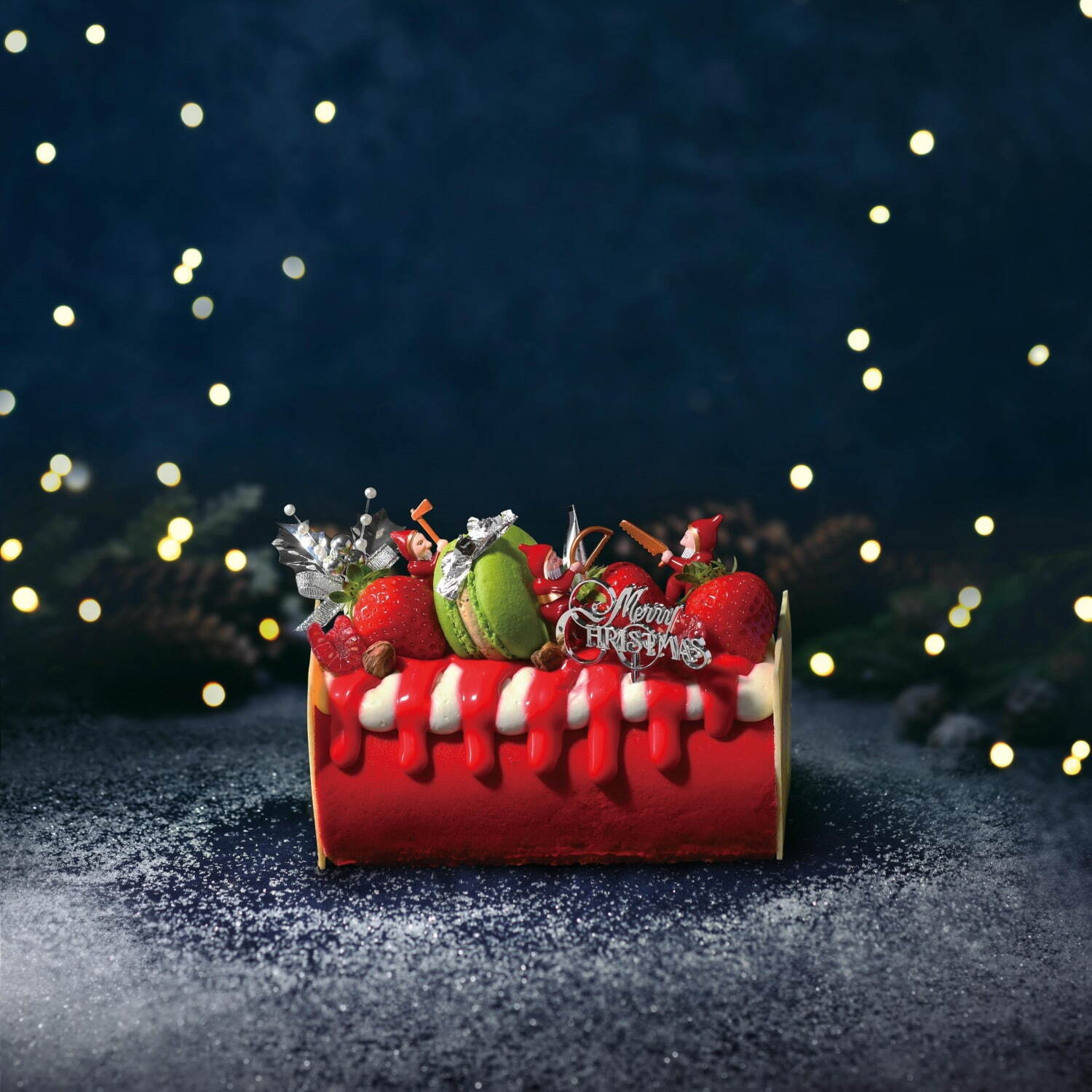 京王百貨店22年クリスマスケーキ、”真っ赤”ないちごムースケーキ＆白熊型チーズケーキ｜写真1