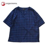 superNova. Tunic Shirt -Indigo Check 1