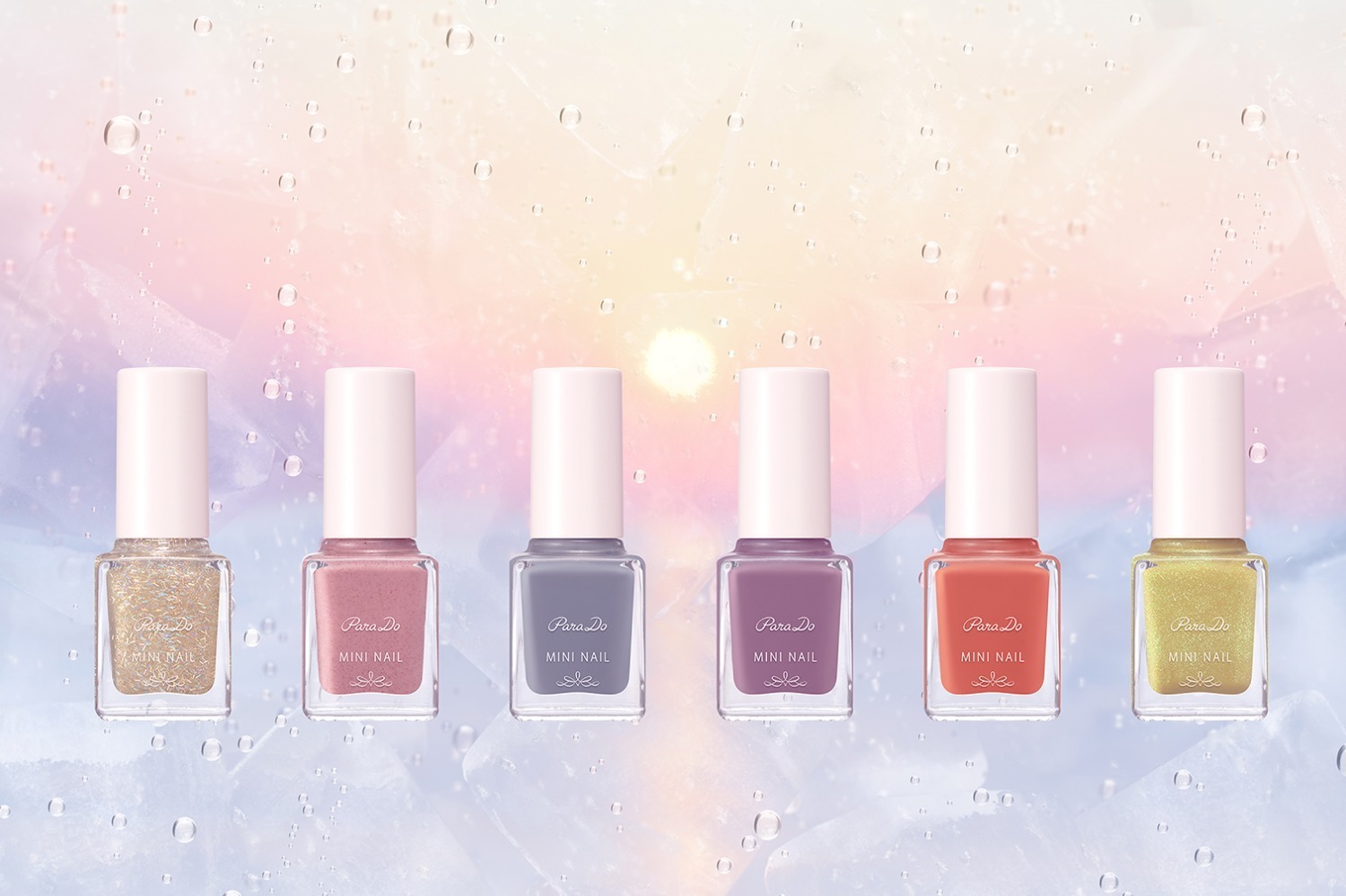 パラドゥ23年春夏ネイル、“甘いクリームソーダ”着想の透け感くすみカラー＆朝焼けパープルなど