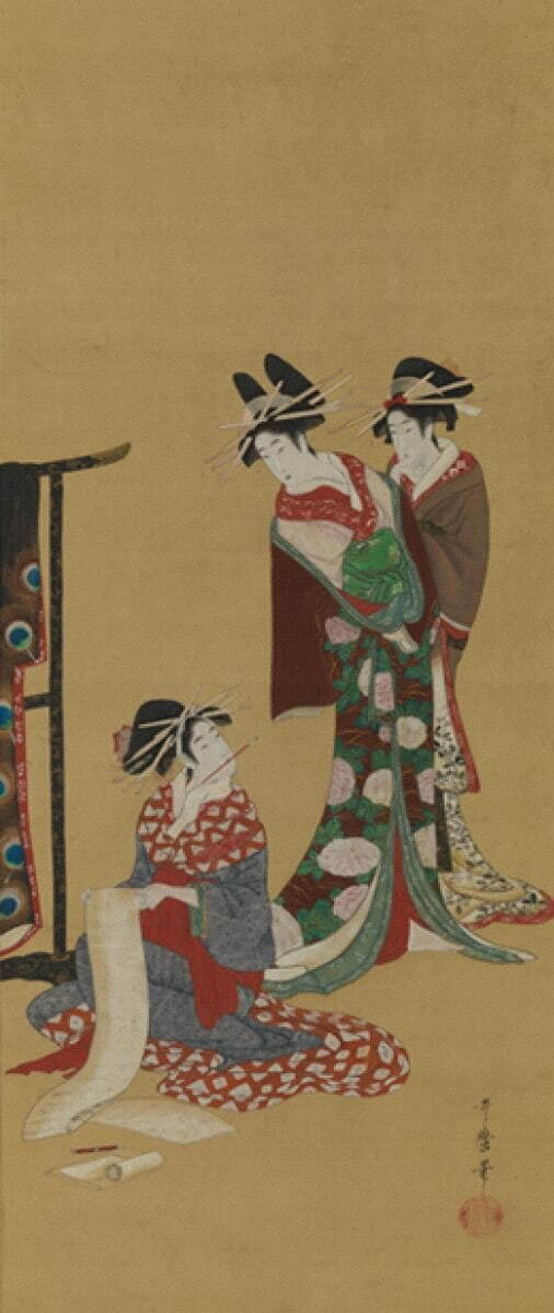 喜多川歌麿 《三美人図》(部分) 江戸時代中期 18-19世紀 岡田美術館蔵