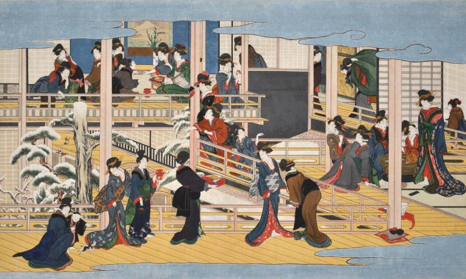 喜多川歌麿 《深川の雪》(部分)　江戸時代　1802~06年(享和2-文化3年)頃　岡田美術館蔵
［9月8日(金)〜12月10日(日)展示］