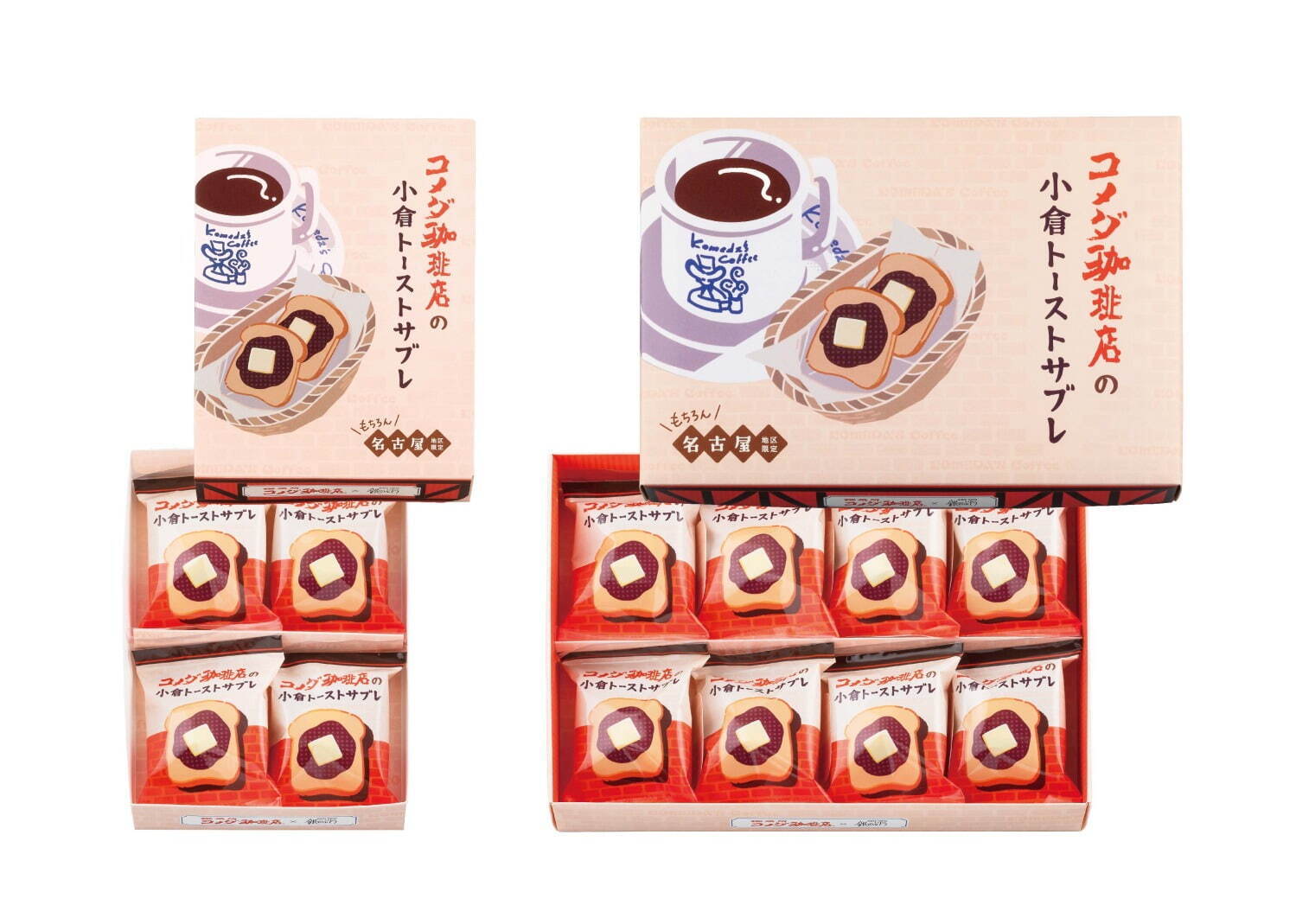 「コメダ珈琲店の小倉トーストサブレ」4個入 842円、8個入 1,620円