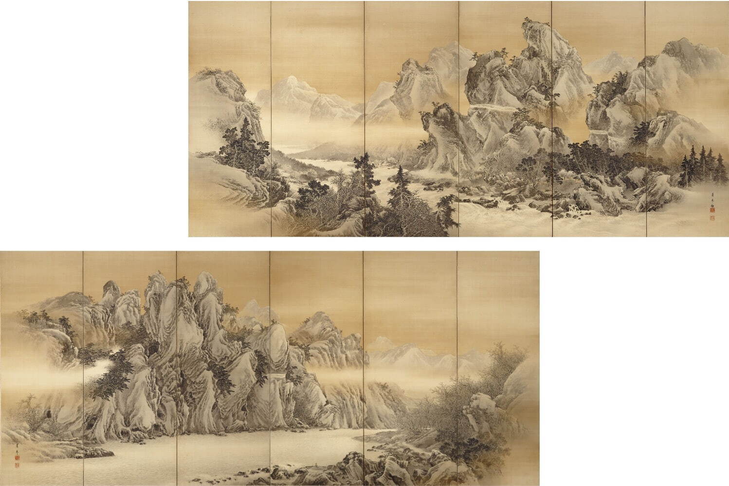 今尾景年 《耶馬渓図屏風》 1895年(明治28年)　静嘉堂文庫美術館蔵
［後期展示］