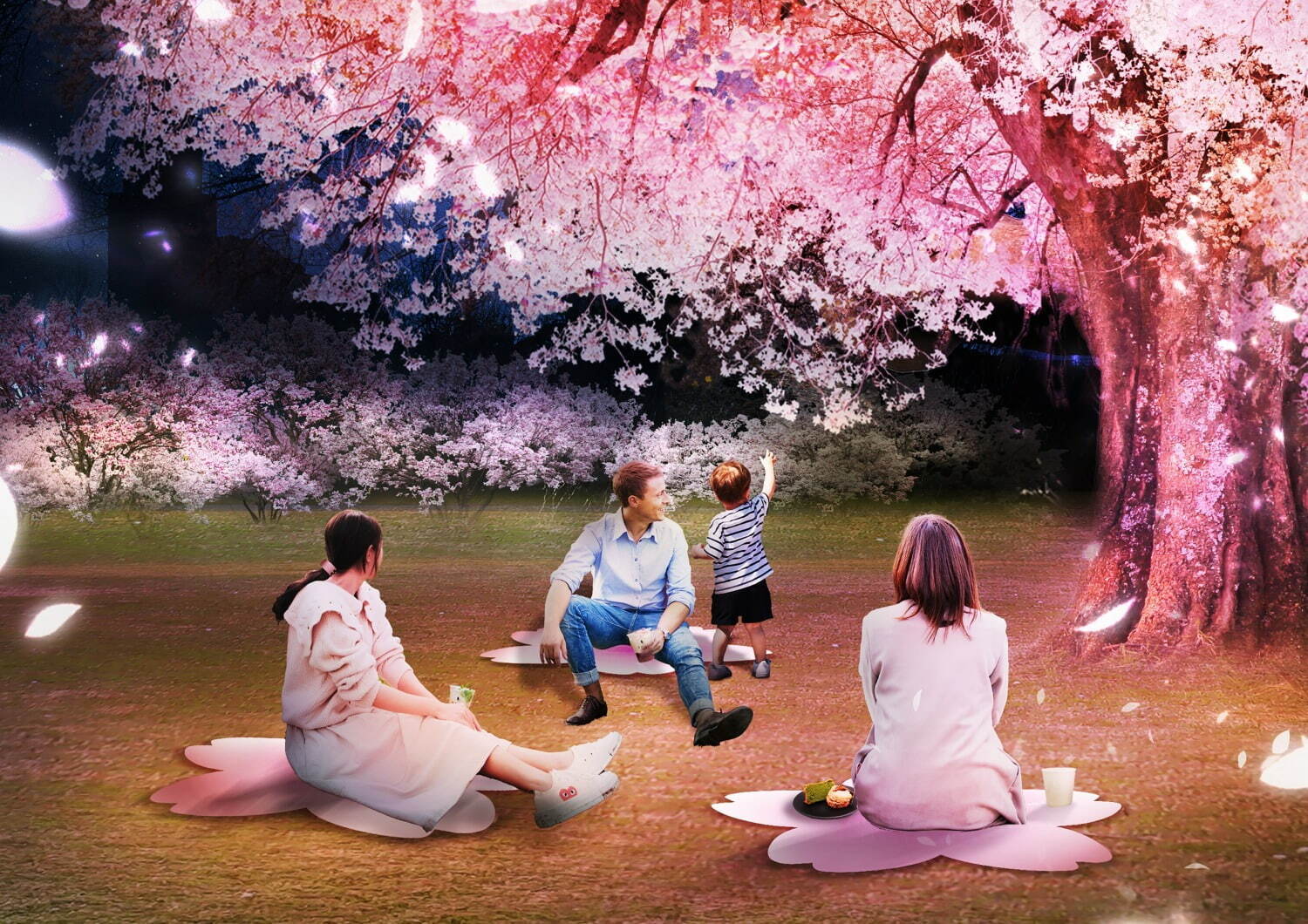 新宿御苑×ネイキッドの“夜桜”ライトアップ、約900本の桜を幻想的な光で彩る｜写真8