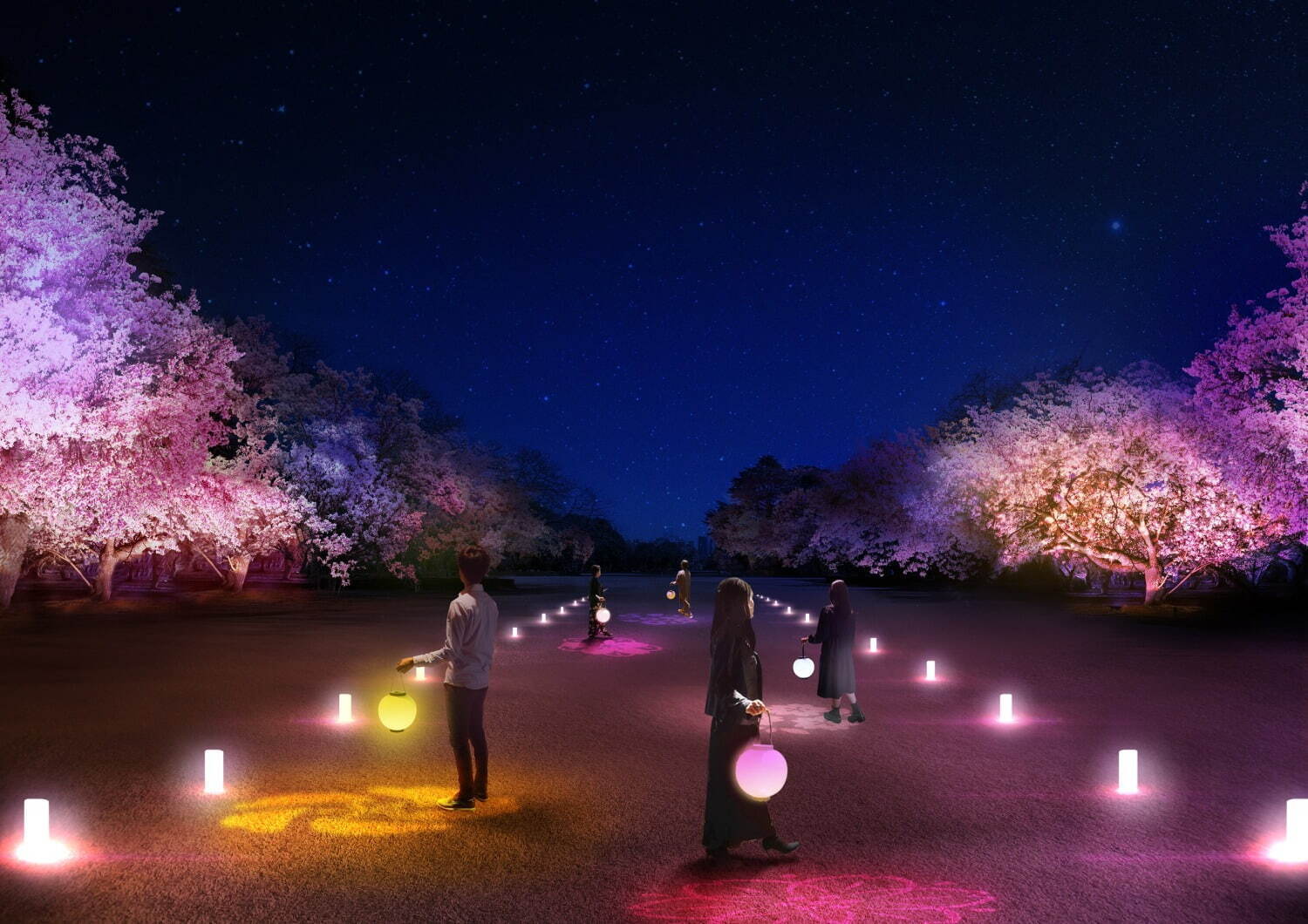 新宿御苑×ネイキッドの“夜桜”ライトアップ、約900本の桜を幻想的な光で彩る｜写真5
