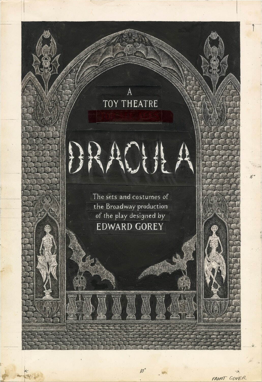 エドワード・ゴーリー 『ドラキュラ・トイシアター』表紙・原画　1979年頃　インク、アクリル、紙
©2022 The Edward Gorey Charitable Trust