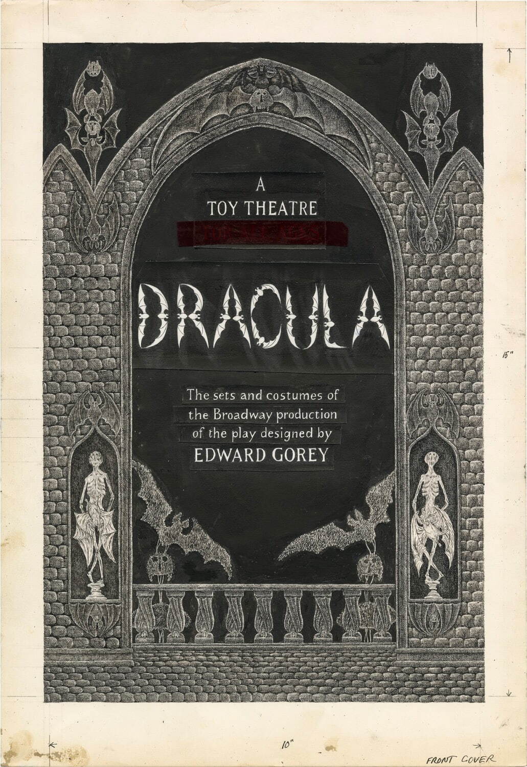 エドワード・ゴーリー 『ドラキュラ・トイシアター』表紙・原画 1979年頃 インク、アクリル、紙
©2022 The Edward Gorey Charitable Trust