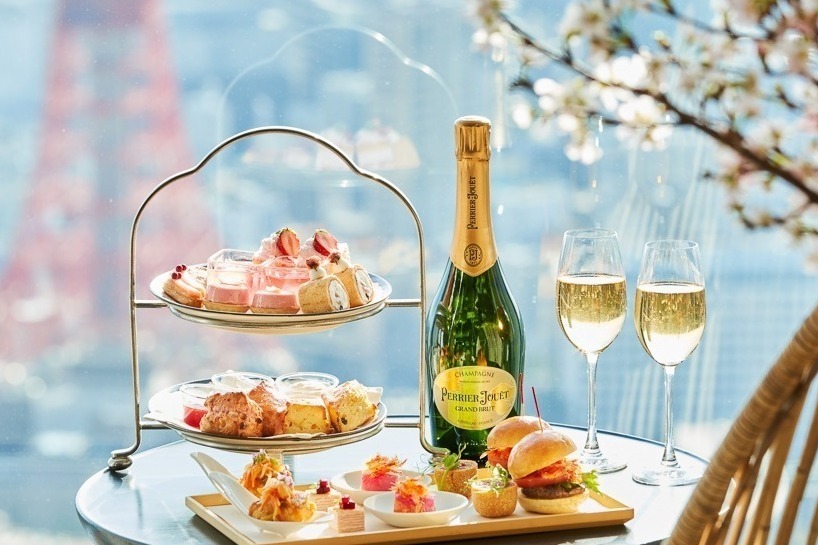 キュヴェ｜ペリエ ジュエ×アンダーズ 東京、“満開の桜”着想のシャンパーニュ付きお花見アフタヌーンティー