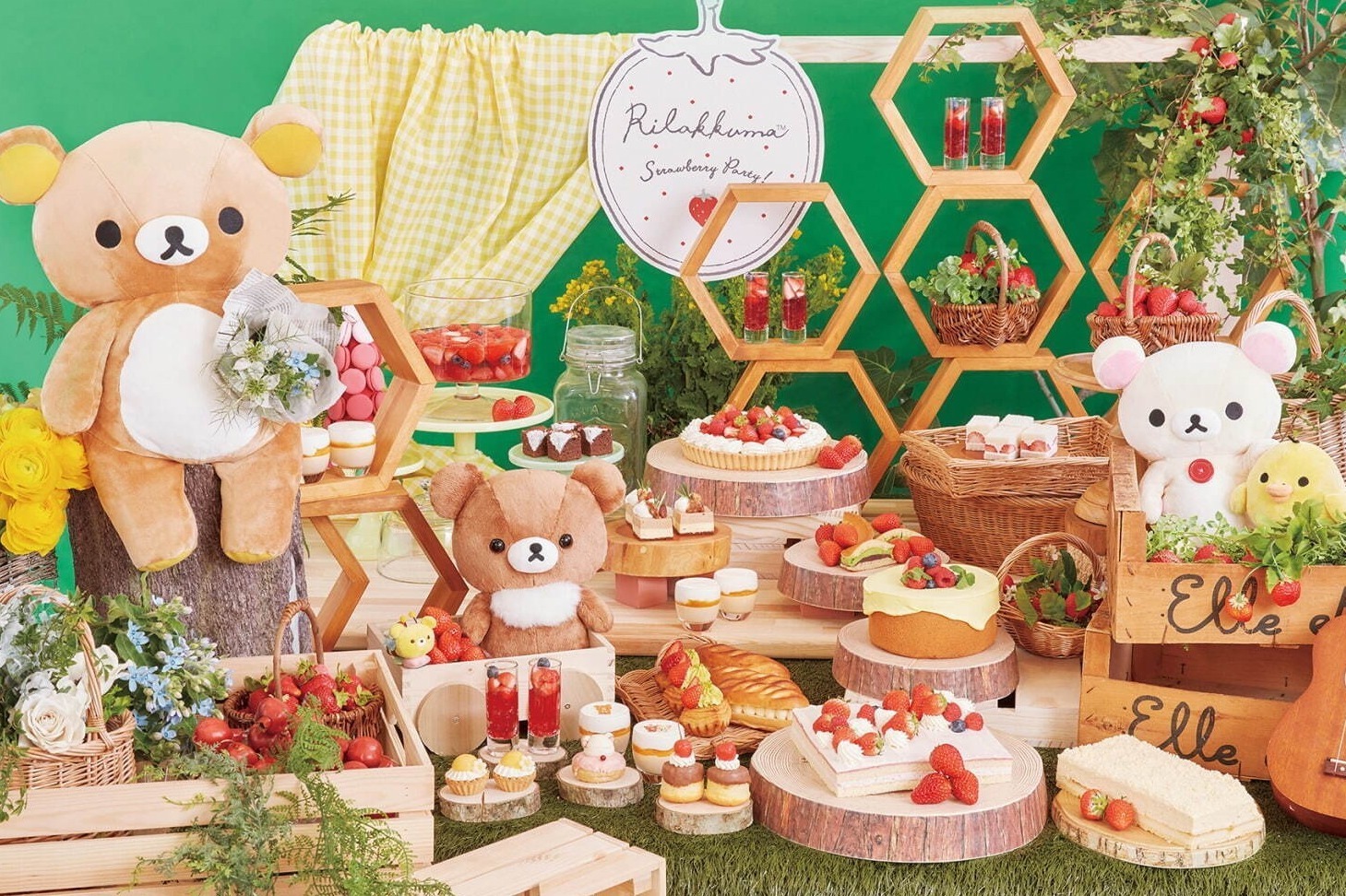 京王プラザホテル“リラックマ”モチーフの苺スイーツブッフェ第2弾、はちみつスイーツが新登場
