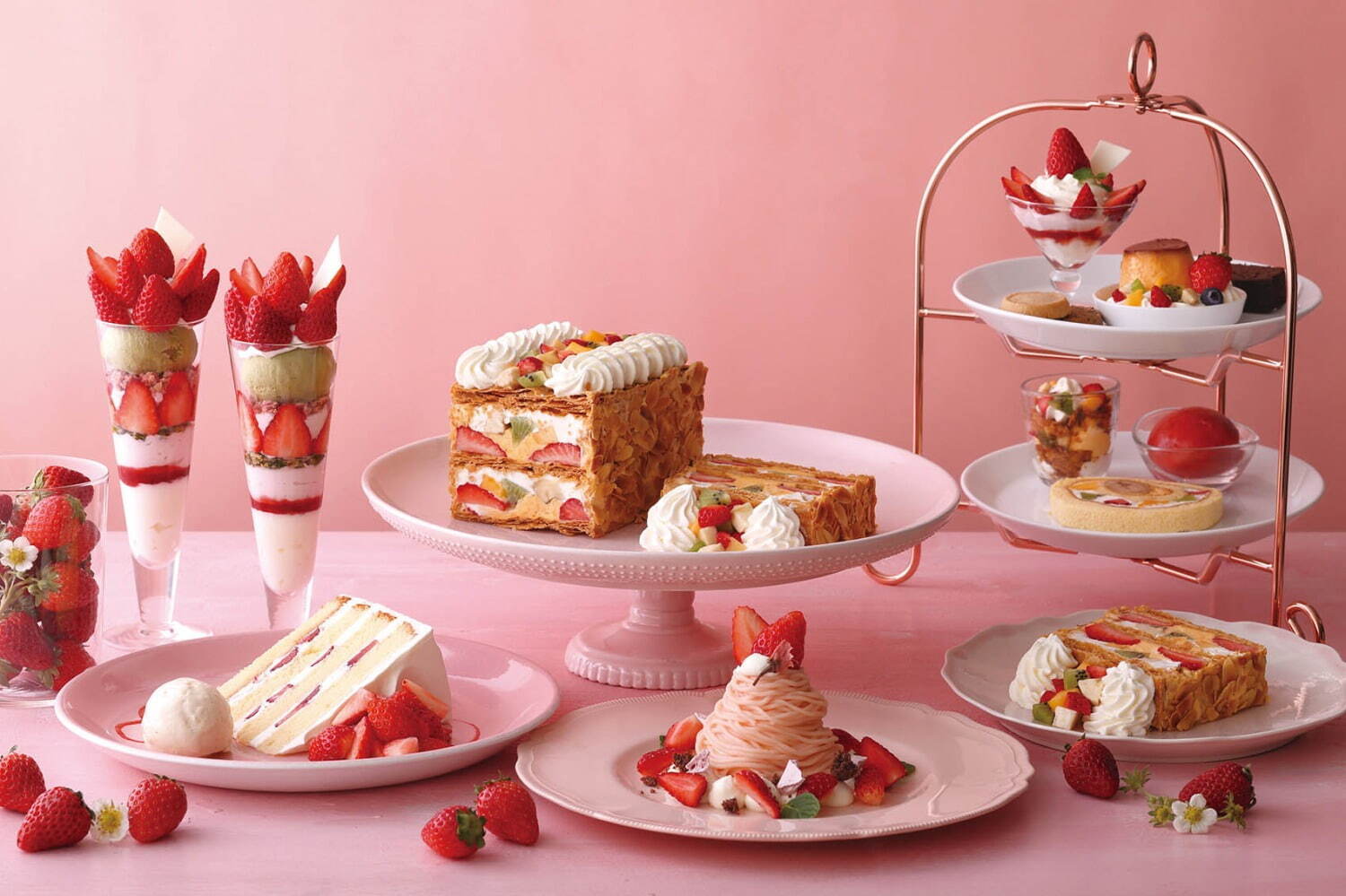 キハチ カフェからエリザベスパイや春色モンブランなど限定いちごスイーツ、アフタヌーンティーセットも