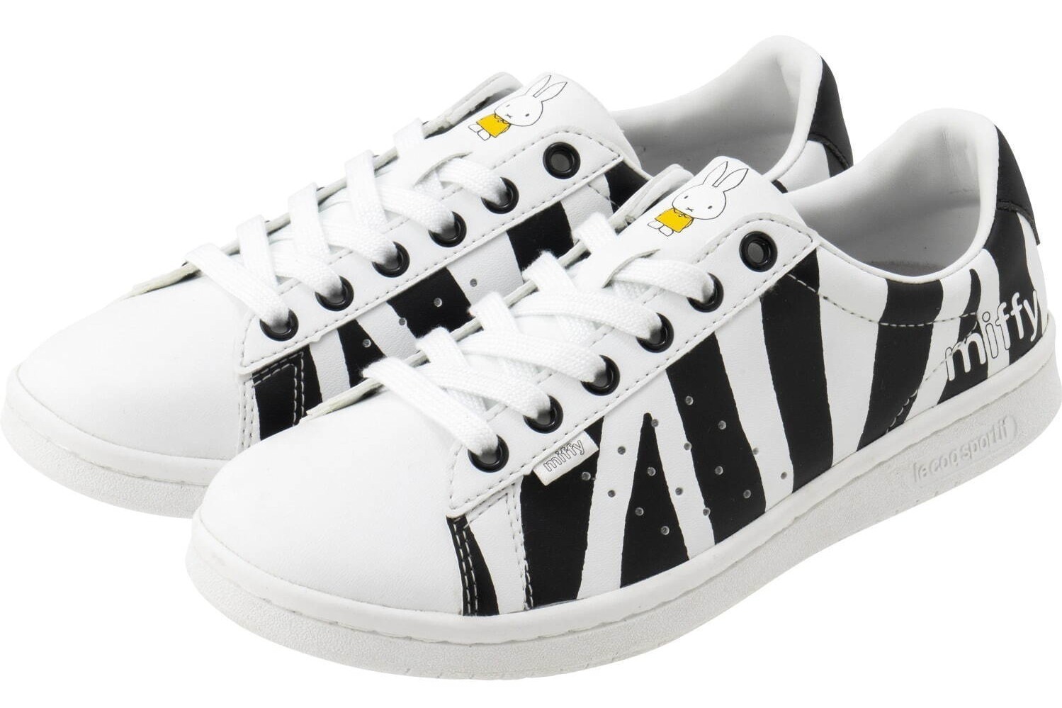 ミッフィー×ルコックスポルティフのスニーカー第2弾、“動物園に行くミッフィー”やシマウマ柄