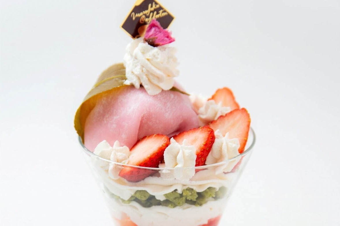 “春におすすめ”スイーツが銀座三越に集結、桜香るいちごパフェ＆抹茶バームクーヘン