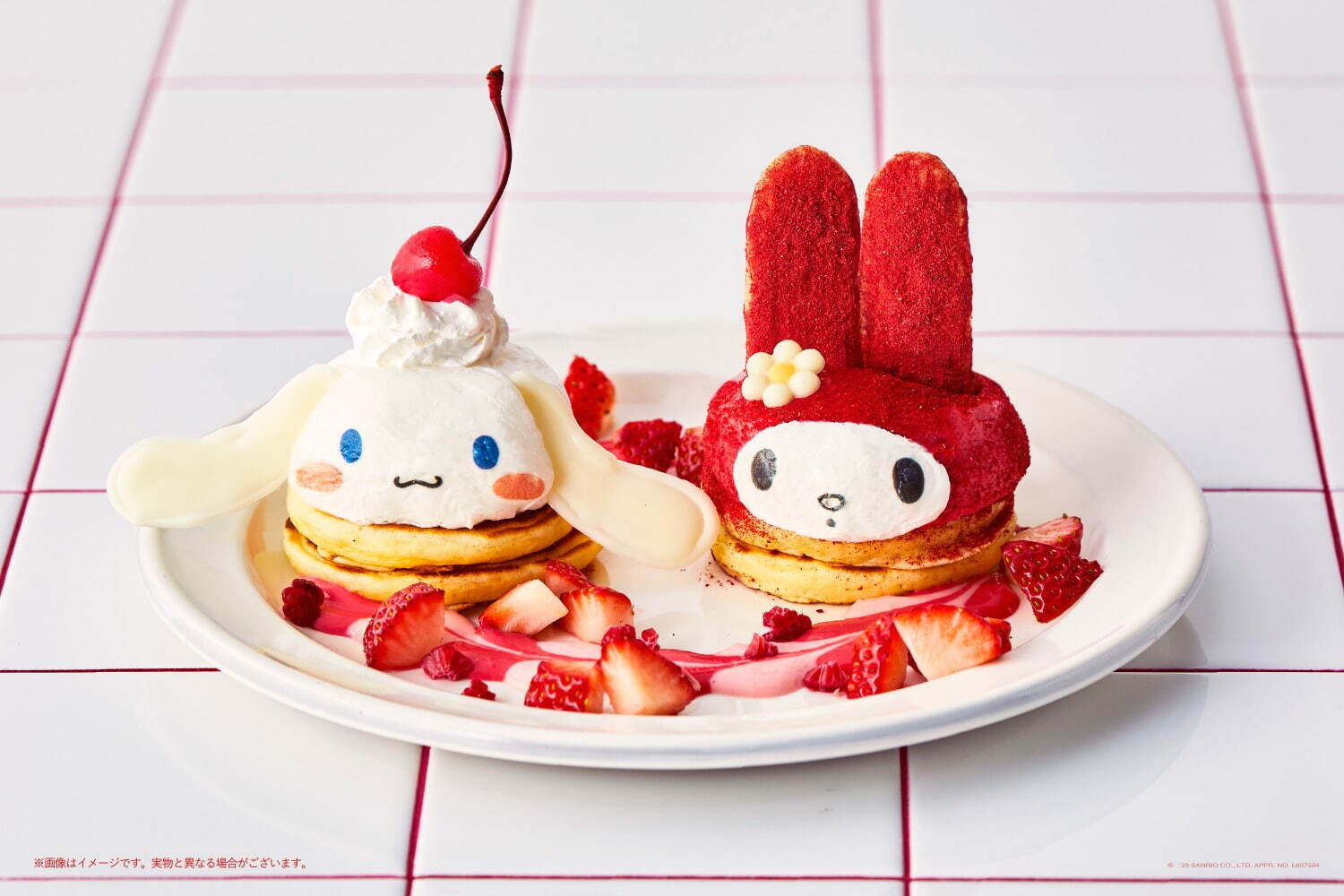 サンリオキャラクターズ“マイメロディ＆シナモロール”のパンケーキ、J.S. パンケーキ カフェで｜写真1