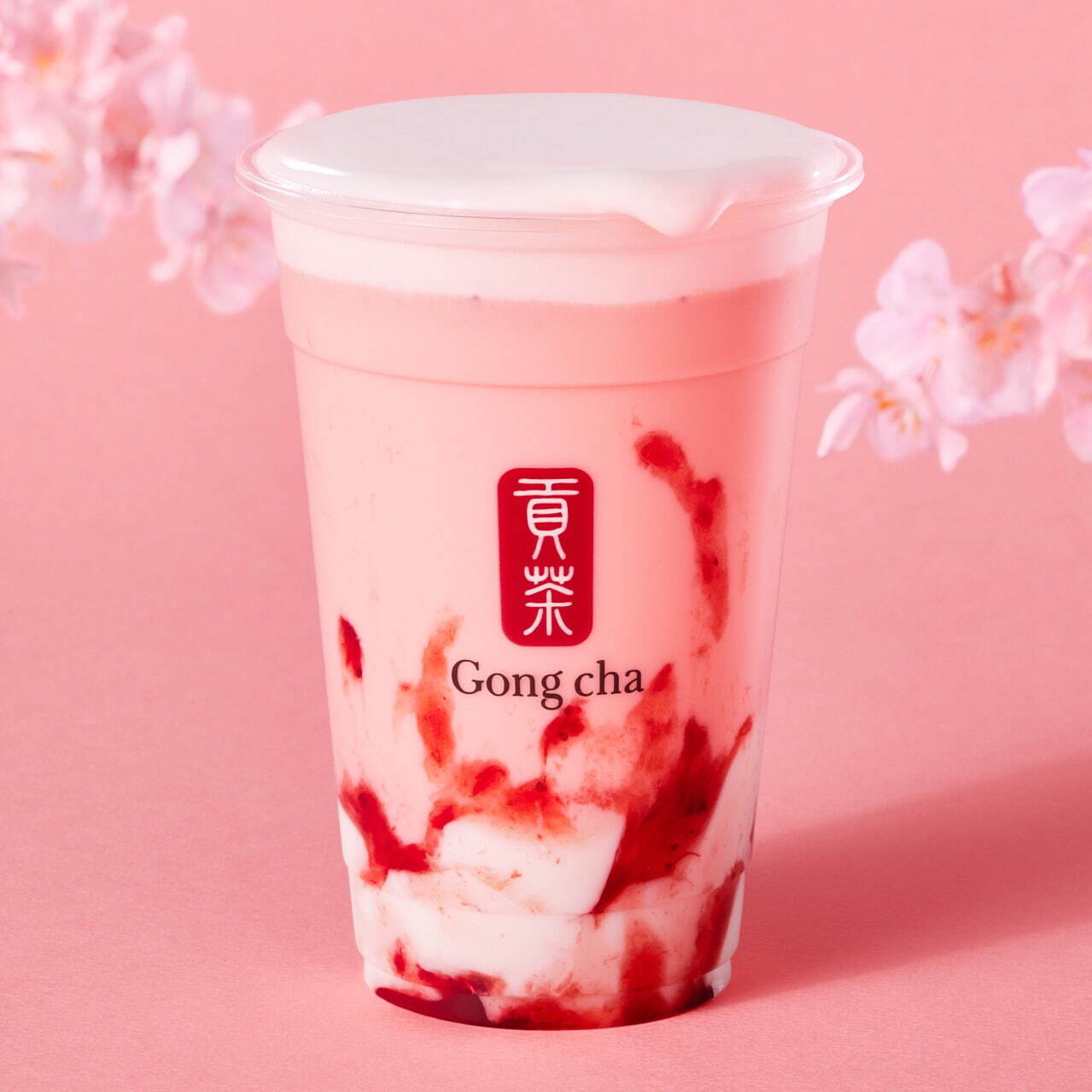 ゴンチャ(Gong cha) いちご杏仁 ミルクティー／フローズンティー｜写真2