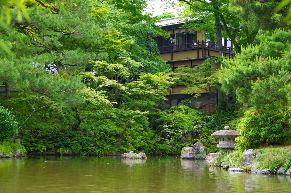 “枝垂桜”咲く京都の穴場お花見スポット「イクスカフェ祇園八坂」手焼きの団子＆わらび餅入りパフェ｜写真5