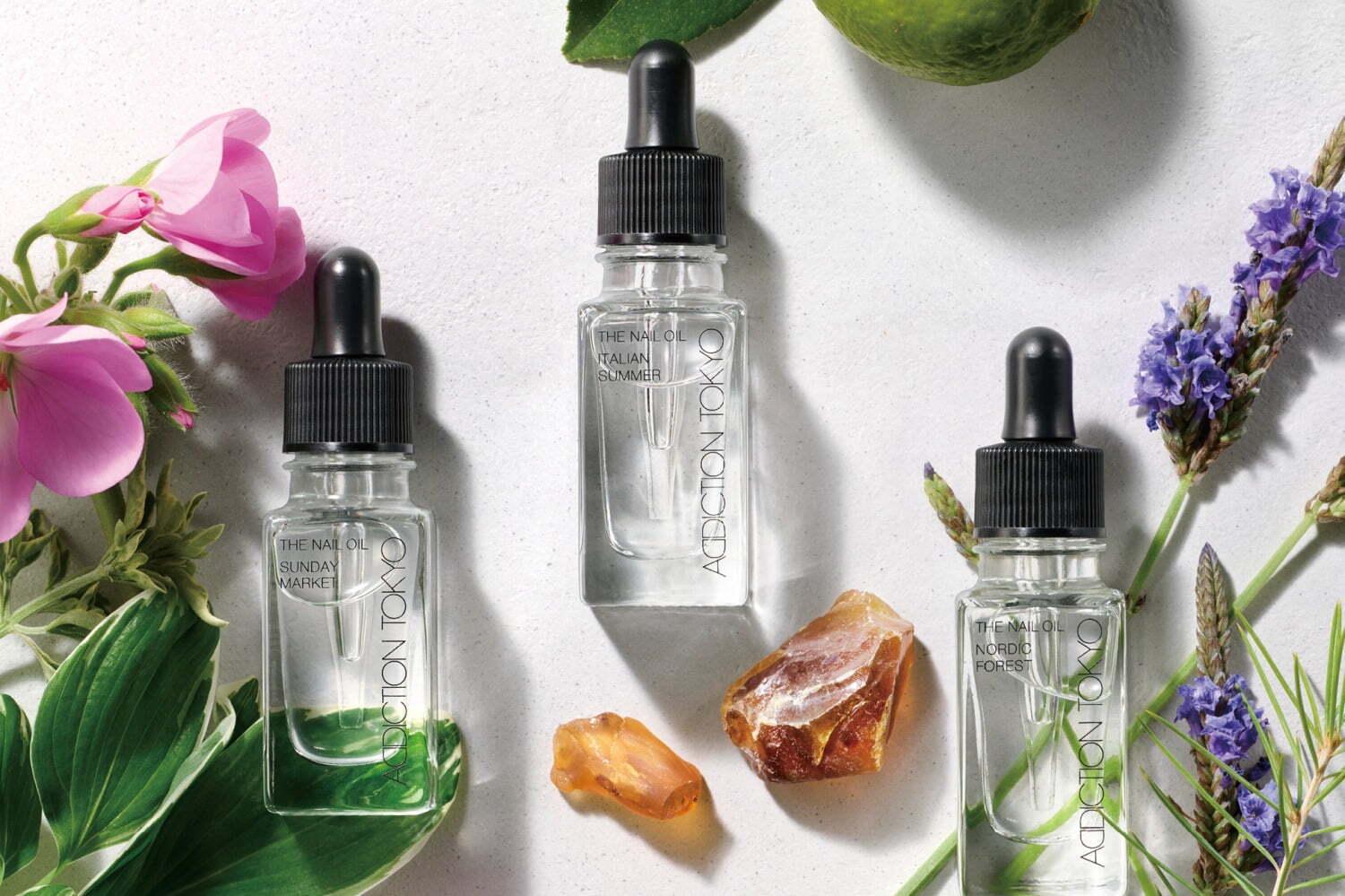 アディクション“アロマ香る”23年夏ネイルオイル、森林を感じるラベンダー＆爽快シトラスなど全3種