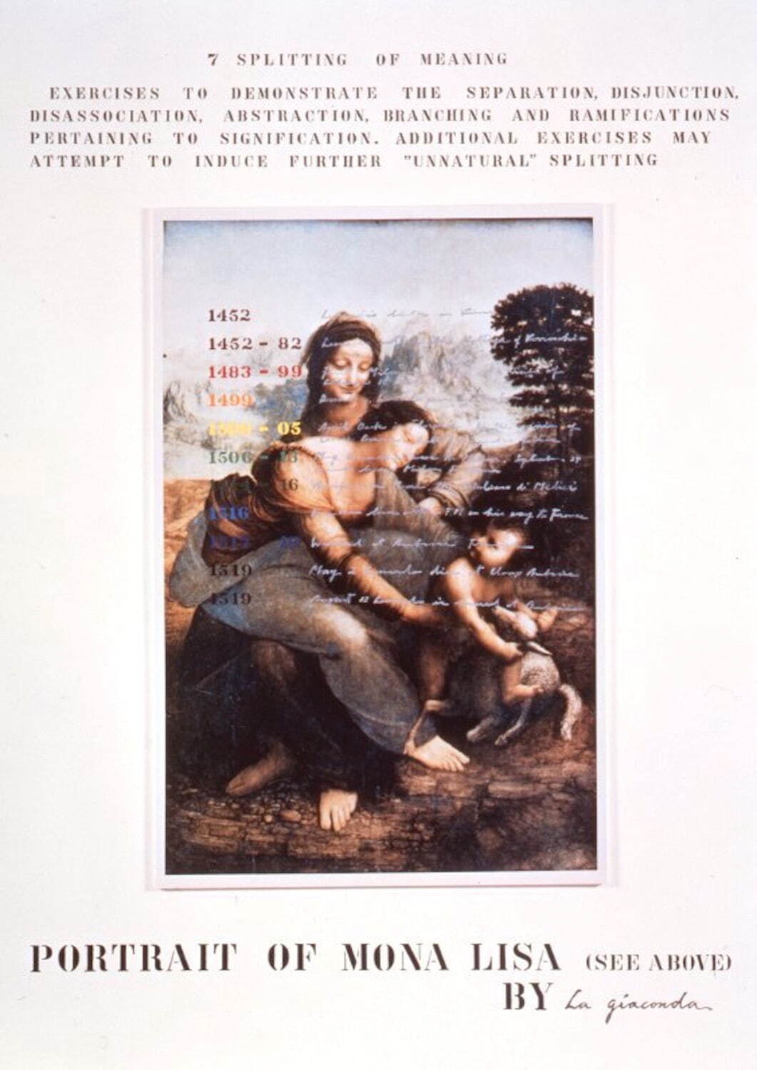 荒川修作＋マドリン・ギンズ 《意味のメカニズム》「意味の分裂」
1963年頃-1988年 油彩他、画布 244×173cm