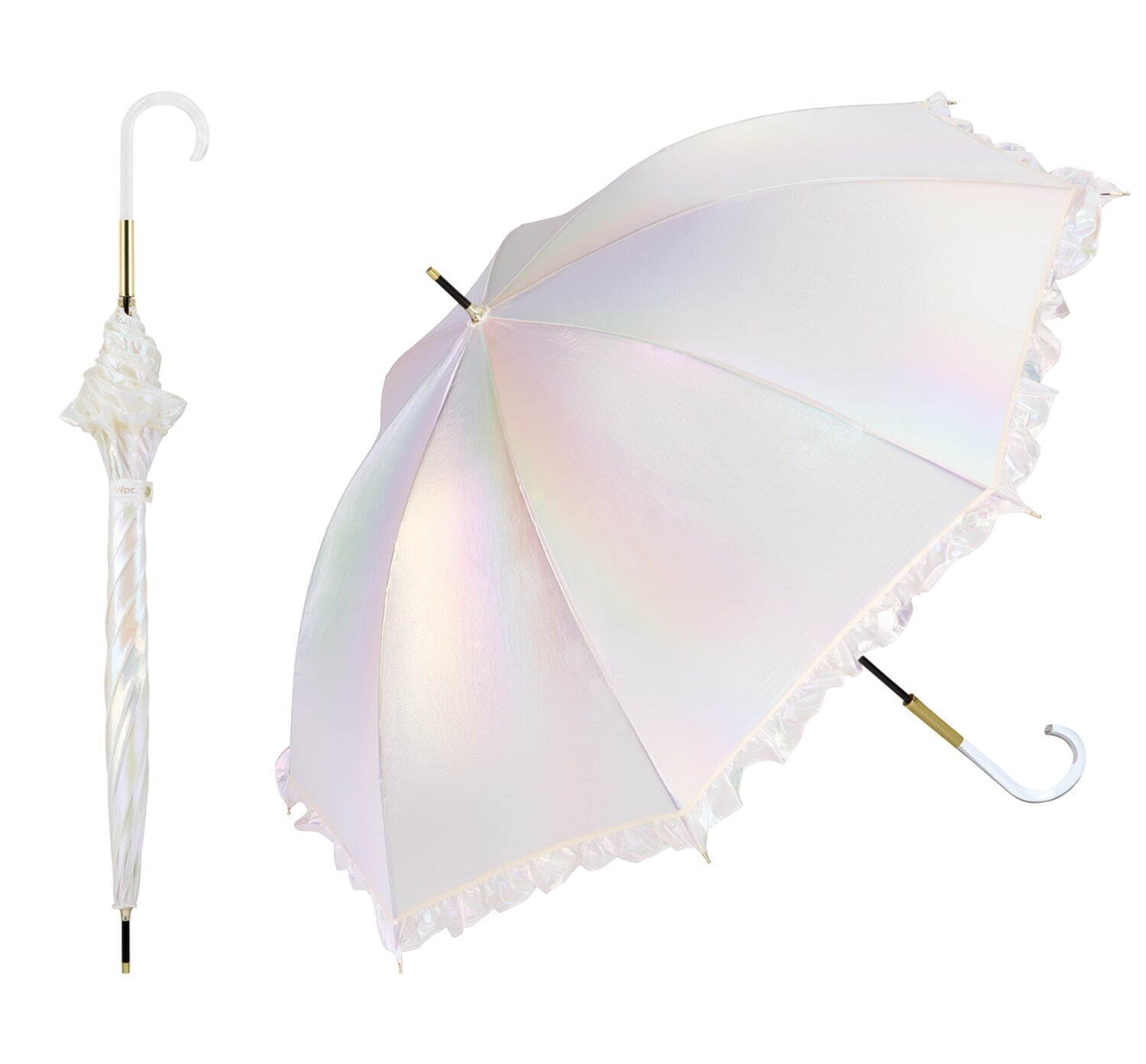 Wpc.“たっぷりフリル”の新作ビニール傘、パールのように輝くロマンティックな生地で｜写真5