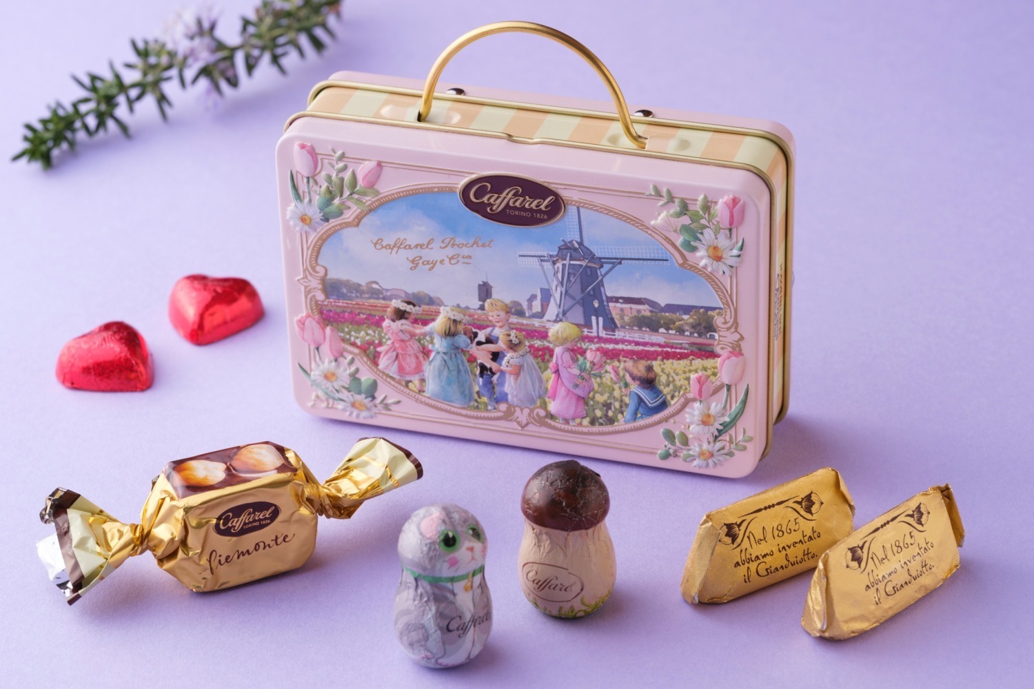 ハウステンボス×カファレルのチョコ缶、“風車×チューリップ”の限定パッケージで