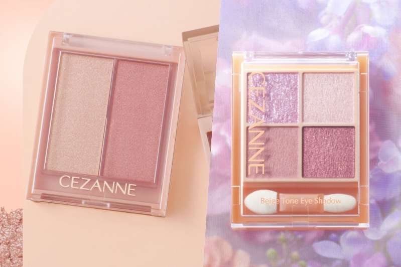 セザンヌ23年夏コスメ、“生ぷにっ質感”の新色フェイスカラー＆ライラックベージュの4色アイパレ