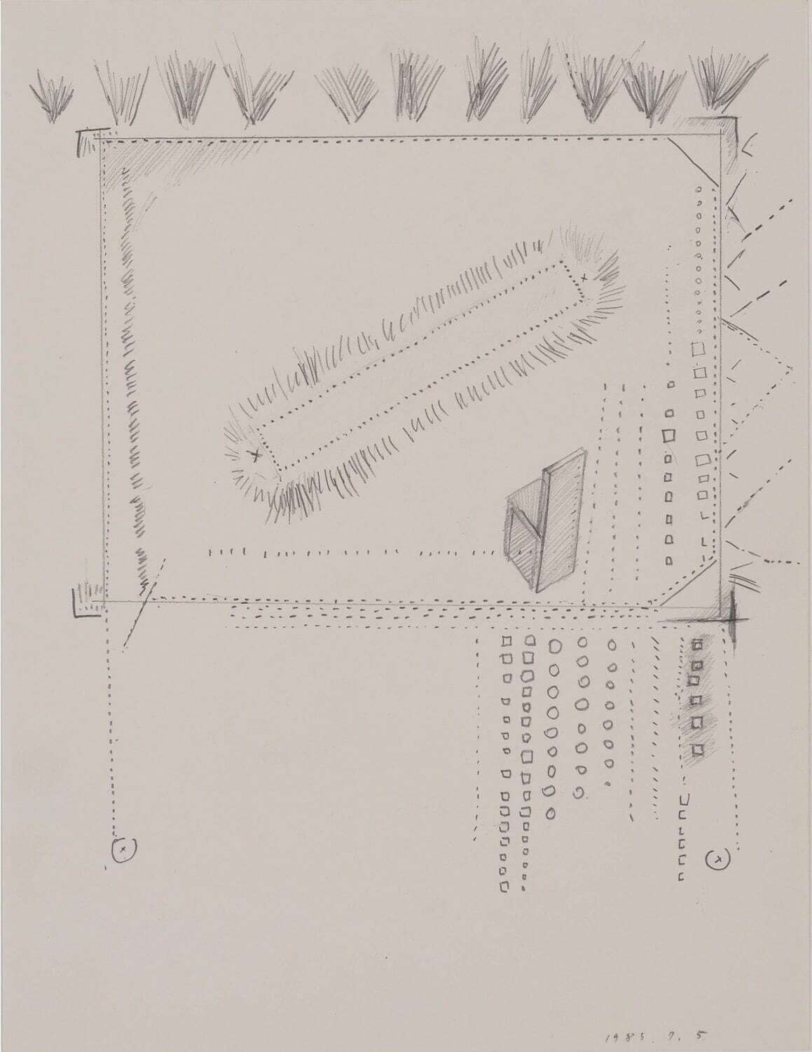 若林奮 《無題》 1983年
紙、鉛筆　28.1×21.6cm　武蔵野美術大学 美術館・図書館蔵