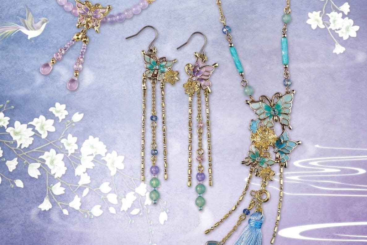 ANNA SUI ネックレス シノワズリ 蝶 蓮の花 アナスイ 新作 新品
