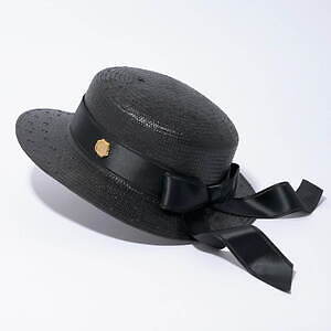 q-pot  クラシックリボン　カンカン帽　ブラック