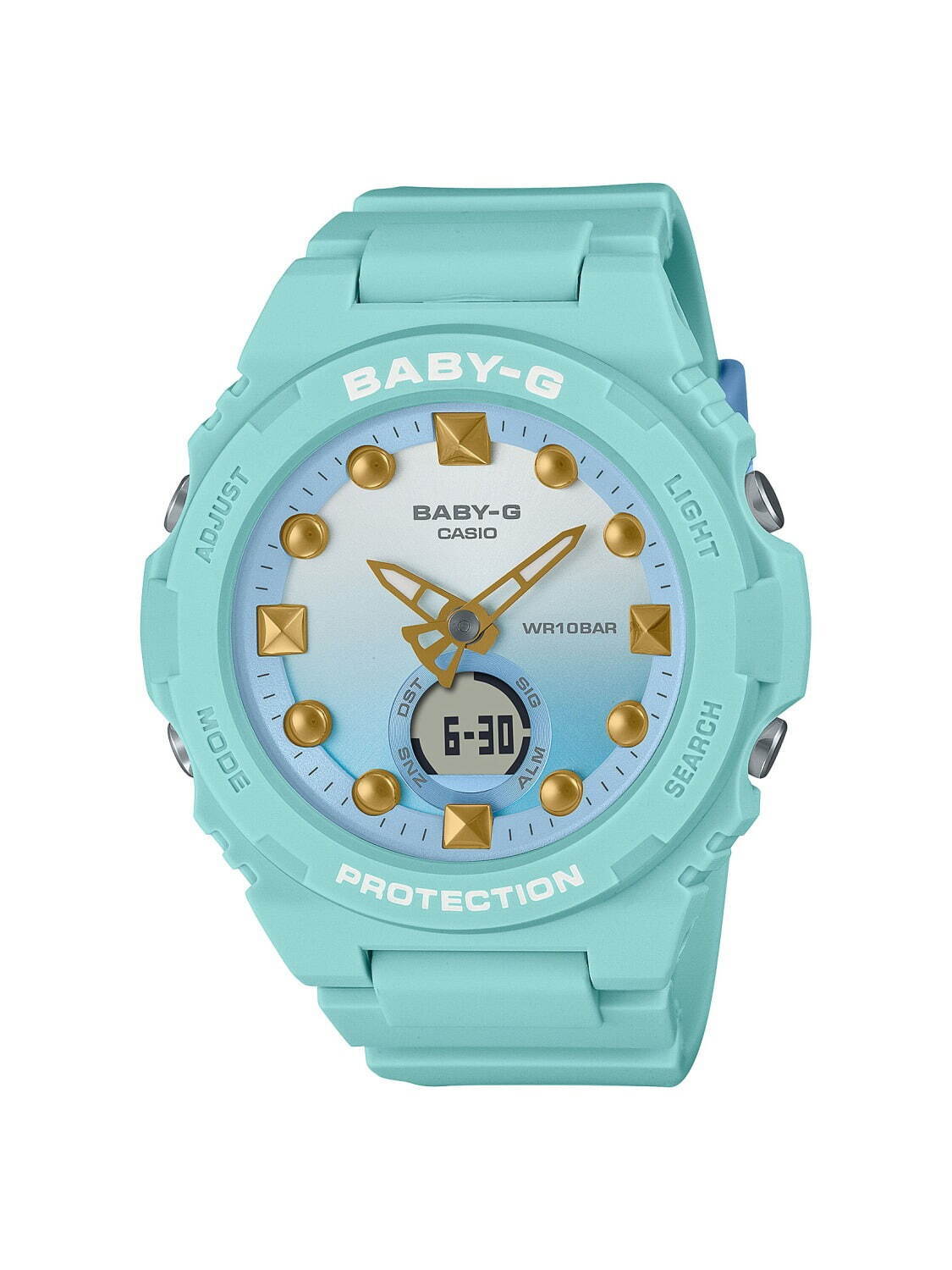 BABY-G“夏のビーチ”テーマの新作腕時計、海モチーフのミントラグーンカラー×尾ひれの分針など｜写真1