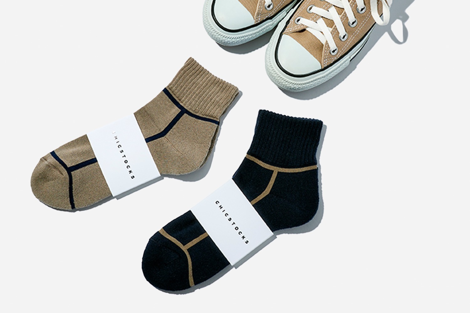 シックストックス「アンクルソックス」に新色、落ち着いたトープ＆ネイビーのベーシックカラー