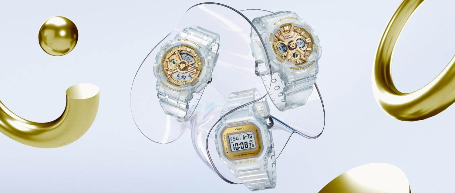 G-SHOCK“スケルトン＆ゴールド”の新作腕時計、コンパクトなスクエアモデルなど｜写真4