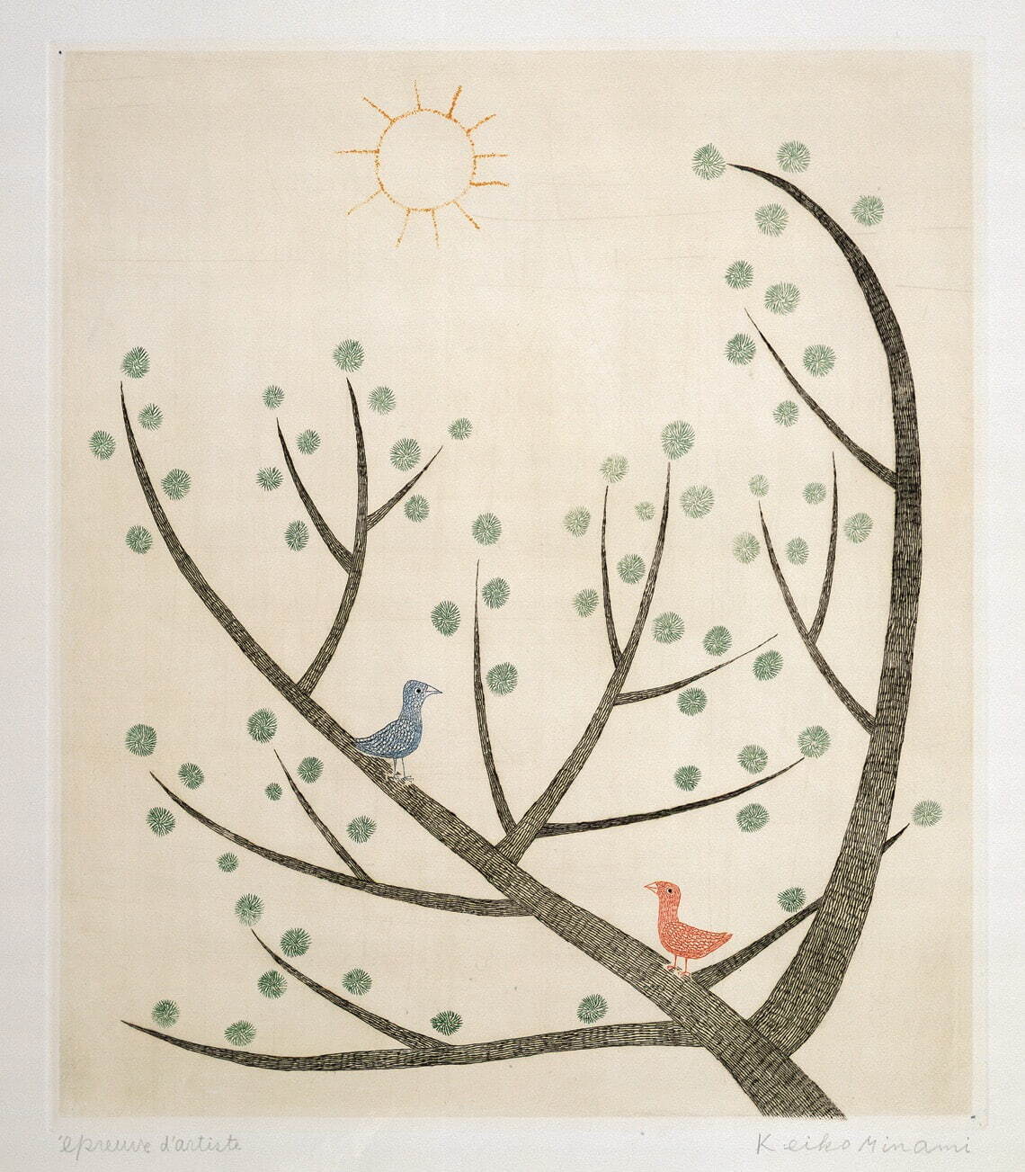 南桂子 《春》 1964年 銅版画 33.8×29.0cm