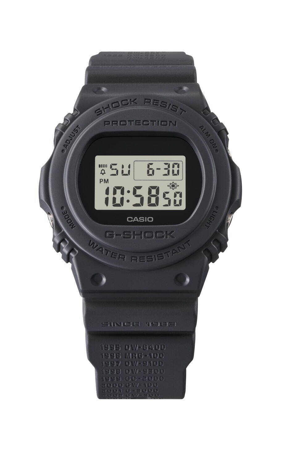 G-SHOCK40周年記念“オールブラック”腕時計、歴代モデル名をバンドに刻印｜写真5