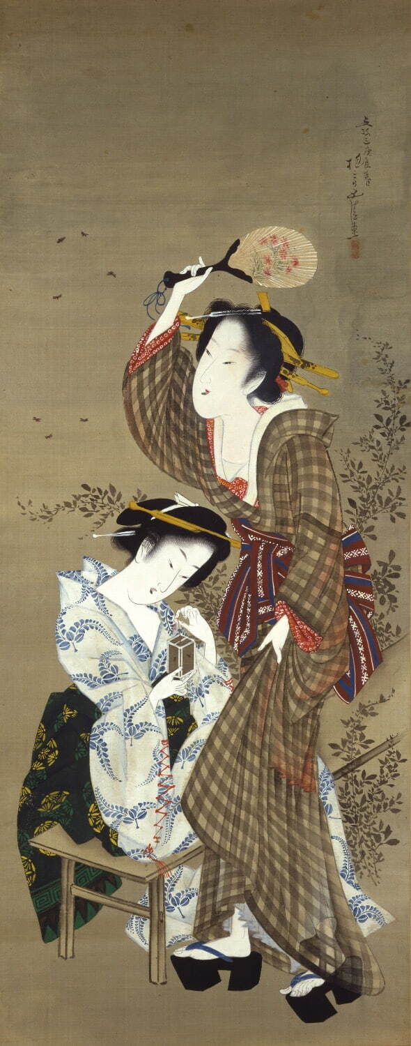 抱亭五清 《蛍狩二美人図》 板橋区立美術館蔵 ［前期展示］