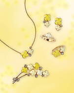 アンテプリマ　紫陽花モチーフ　ネックレス　ピアス　リング　3点セット アンテプリマ 紫陽花モチーフ ネックレス ピアス リング 3点